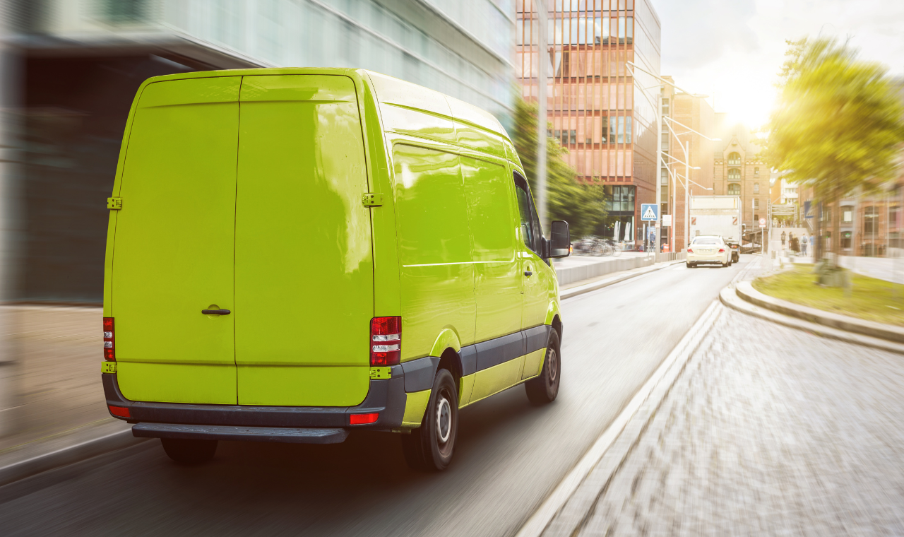 image of a green van